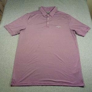 Callaway Golf Polo Mens Shirt Short Sleeve Striped Light Purple Size L
